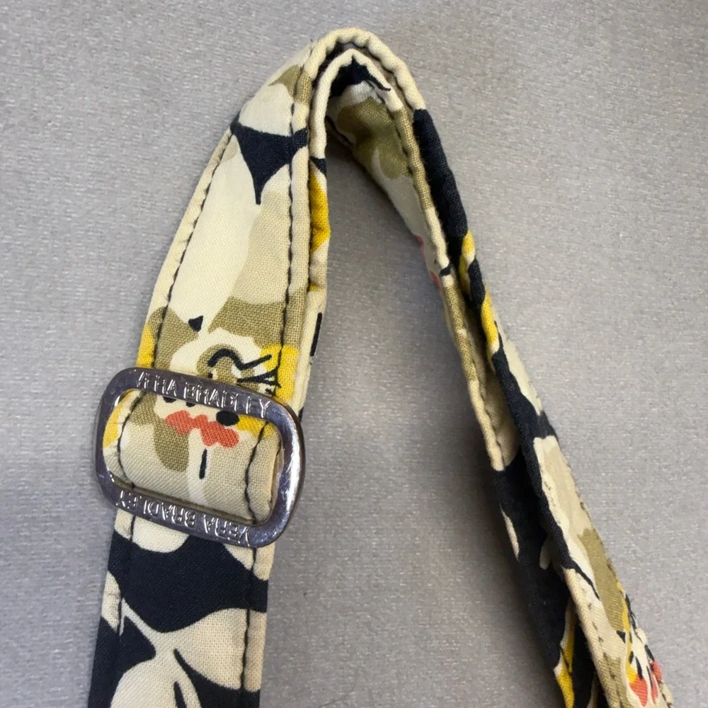 Vera Bradley Hipster Crossbody Bag Dogwood Floral Yellow Black Quilted Cotton